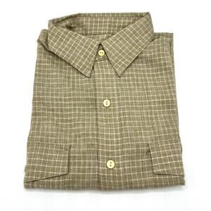 New Orvis Men’s Lightweight Short Sleeve Button Down Shirt Plaid Size L